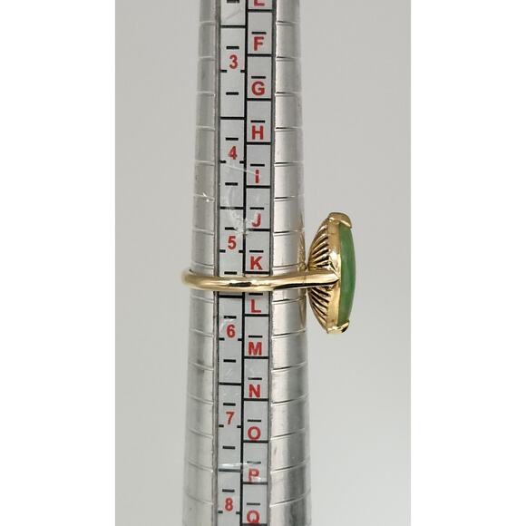 Vintage 14k Yellow Gold Natural Jade Ring Size 5.25 - Picture 7 of 7